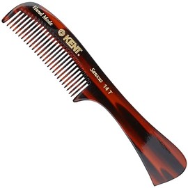 Kent Peine desenredante grande de tortuga 14T, dientes anchos para cabello largo y grueso, rizado y ondulado, peine desenredante para cabello húmedo y seco. Corte sierra de celulosa y pulido a mano, hecho a mano en Inglaterra
