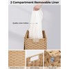 StorageWorks 110L Wicker Laundry Hamper with Lid, 2 Section Wicker