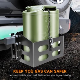 Jerry Gas Cans Holder Rack 5 Gallon/20 Liter, Lockable Metal Steel Jerry Gasoline Cans Mount Brackets, Fuel Jug holder Rack, Water Container Holder Rack for Camping, Overlanding