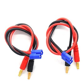 Padarsey EC3 Connector Plug -> 4mm Banana Plugs Battery Charge Lead Adapter Cable - 2 Pack - Apex RC Products #1405