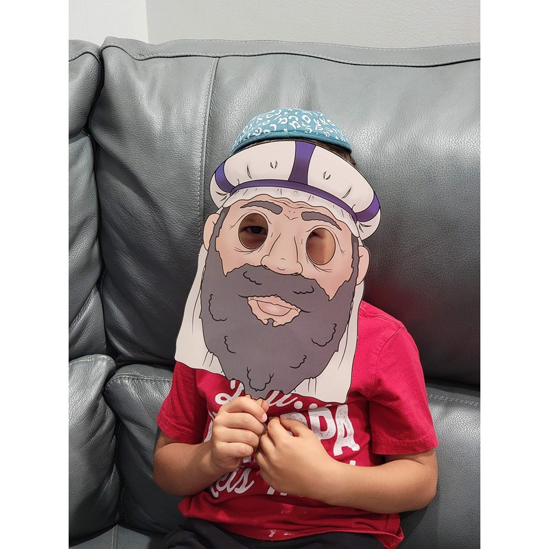 The Dreidel Company Passover Character Masks, Laminated Pesach Stick Puppets