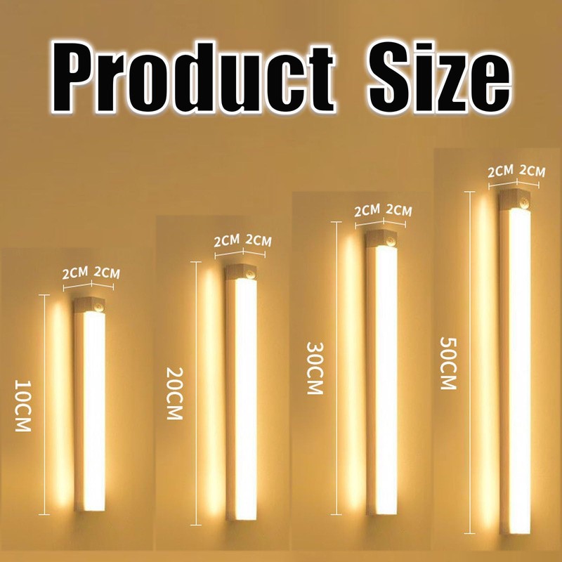  Generic 4/8Pack Punch-Free Smart Sensor Magnetic Rechargeable Led Lights,