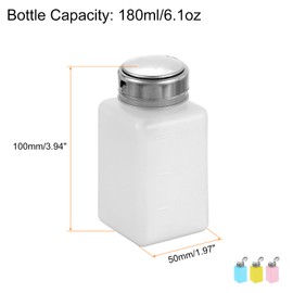 HARFINGTON 4pcs Solvent Alcohol Dispenser 180ml(6.1oz) Nail Polish Remover Push Down Liquid Dispenser Pump Bottle with Stainless Steel Press Head for Acetone Cleanser Polish Remover