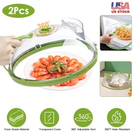 NewHome 2pcs Microwave Splatter Cover Plate Bowl Dishes Covers Guard Lid with Steam Vent