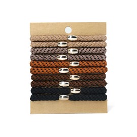 Voyyphixa Men's Hair Rope, Scrunchie Rubber, Set of 10, Men's Hair Elastic, Adult, Hair Accessories, Stylish, Simple, Hair Clip, Hair Ornaments (Romesque)