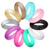 LUNIQI Silicone Wedding Ring for Women, Thin and Stackable Durable