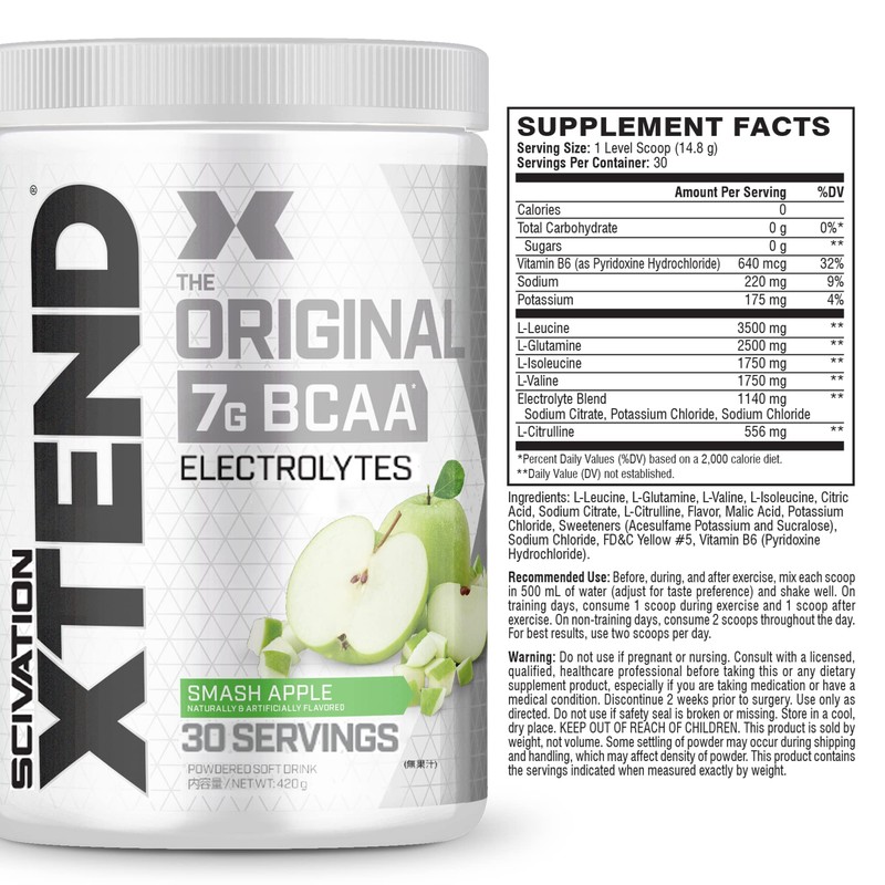 Scivation Xtend BCAA 7000mg Smash Apple 粉末 30杯分 国内正規品 サイベーション