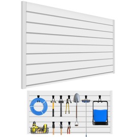 COLCUT Slatwall Panel, Heavy Duty PVC Slatwall Garage Organizer,4x2 feet Wall Mounted Slat Wall Panels,Suitable for Garage Storage, Workshop, Shelves, White