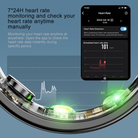 CNBRO Fitness Smart Ring with 7/24 Heart Rate Monitor Sleep Tracker Pedometer Waterproof Ring Tracker Sports Ring Gold Black Ring