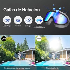 Anteojos de Natación,Kit de Natación 6 en 1,gafas de natación para adultos,Resistente al Agua, Sin Fugas, Antiniebla, Protección UV, Cómodo para adultos hombres mujeres adolescentes (rosa)