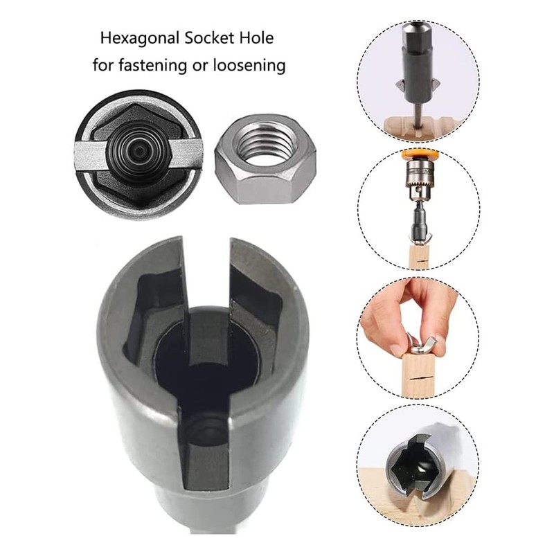 Hopbucan 5 PCS Steel Power Wing Nut Driver Set with