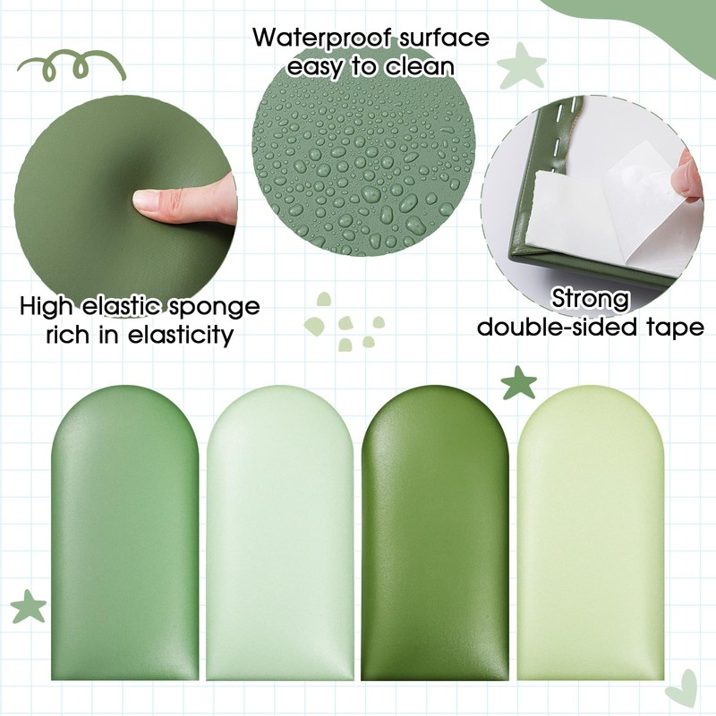 Jetec 6 Pcs Wall Padding for Kids with Autism Playroom