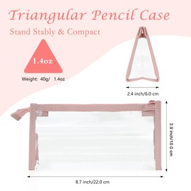 5 Pack Clear Pencil Case, FHDUSRYO Pen Pouch with Metal Zipper, Transparent Pencil Bags Marker Organizer, Exam Pen Storage Case Travel Cosmetic Makeup Pouch, Stationery Toiletries Bag (5 Colors)