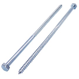 SKIR'CO 6 x M10 x 300mm Zinc Plated Hexagon Wood Screws DIN 571