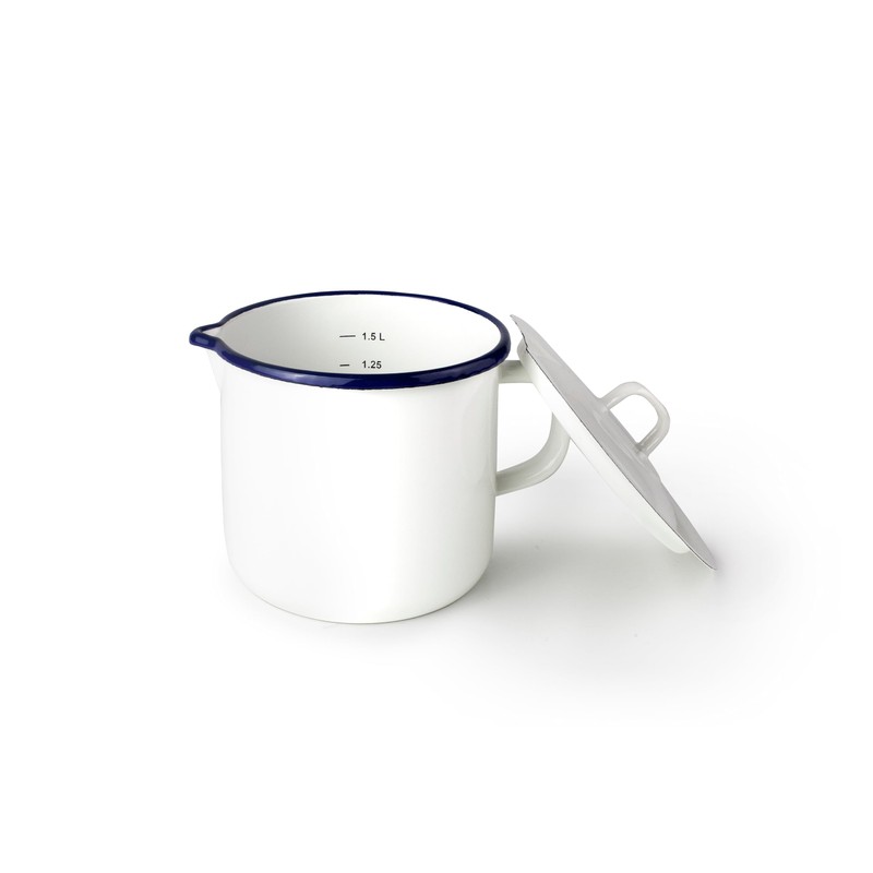 IBILI - Handmade Vintage Glazed Steel Milk Kettle 1.75 Litre