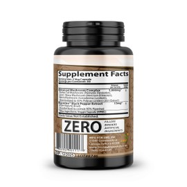 Mushroom Complex Supplement Pills Blend 50% polysaccharides - 60 Veggie Capsules - Lion's Mane, Reishi Ganoderma, Turkey Tail - for Immune Support