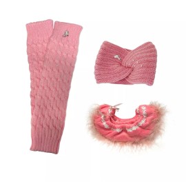 Brilliance & Melrose Melrose Figure Skating Warmers (Pink), Figure Skating Headband (Pink), The Sassy