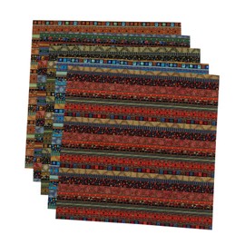 LALAFINA 5Sheets Quilting Fabric Set Retro DIY Material for Crafts Sturdy Lightweight Easy to Cut for Pillows Curtains Bags More