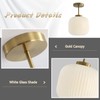 KCO Lighting Milk Glass Ceiling Light Fixture Ribbed Flush Mount