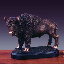 Large Buffalo Statue in Bronze Finish