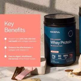 Gainful Whey Protein Powder with Collagen – 14 Servings, Premium Healthcare Supplement for Muscle Recovery, Skin, Hair & Joint Support