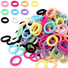 Hanyousheng Pack of 200 Hair Bobbles, 9 Colours Hair Scrunchies, Hair Bands, Hair Bands, Small Hair Bobbles for Girls, Men, Women, Multicoloured