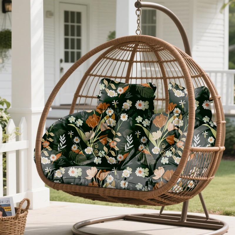 Uthem Double Egg Chair Cushion Replacement Waterproof for Outdoor Patio