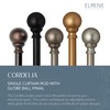 Elrene Home Fashions Cordelia Adjustable Single Curtain Rod with Globe