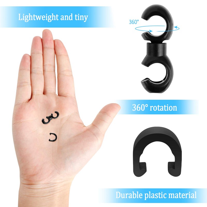 40 Pieces Bicycle C-Clip Brake Cable Clip 360 Rotation Bicycle