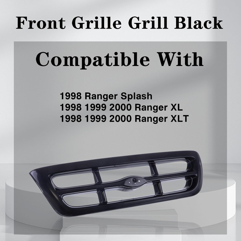Titanium Plus Autoparts Front Grille Grill Black 1998-2000 Compatible With