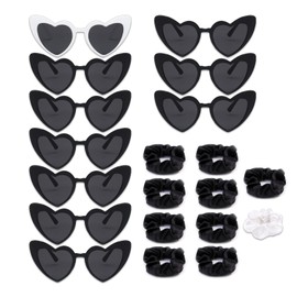 Eowppue Heart Sunglasses Set,Pack of 10 with Classic Color Scheme, Fashionable, UV Protective Party Gifts