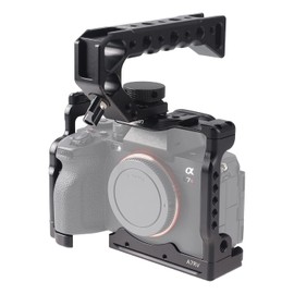 Hersmay A7RV Camera Cage with Top Handle Aluminium Camera Cage for Sony A7RV Camera Vertical Recording Camera Accessories