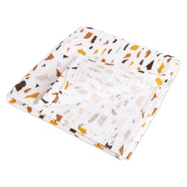 babyletto 100% Organic Cotton Swaddle, GOTS-Certified, Ultra-Soft and Breathable Muslin - Terrazzo