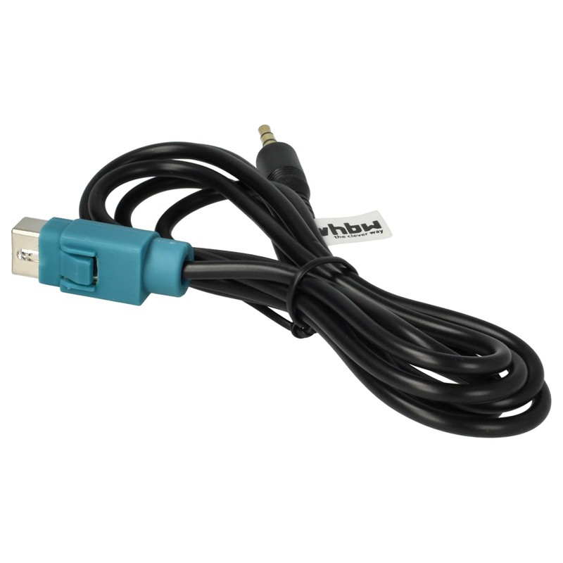 vhbw AUX Audio Adapter Cable Car Radio (120 cm) Compatible