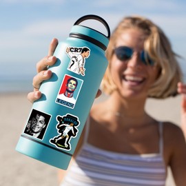 FUNTOOB Soccer Star Player Stickers 50pcs, Football Star Stickers for Adults Boys Girls Teens, Vinyl Waterproof Sticker for Water Bottles Laptop, Soccer Sticker Party Favors Gift for Football Fans