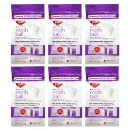 Enoz Moth-Tek Packets, Kills Clothes Moths and Carpet Beetles, Resealable Bag, Single Use Packets, Lavender Scent, 12 oz, Pack of 6