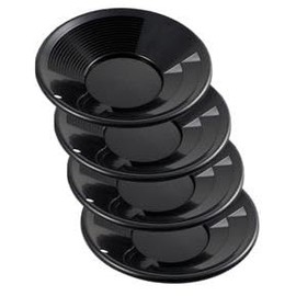 Sluice Monkey (4 Pack) of 10" Black Plastic Gold Pans