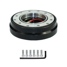 CNSPEED Universal 6 Hole Slim Steering Wheel Quick Release Hub Adapter Snap Off Boss kit for Race/Rally/Motorsport (Black)