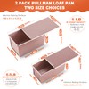 Pavsrmy 2 Pack Pullman Loaf Pan with Lid, 1 lb/0.5