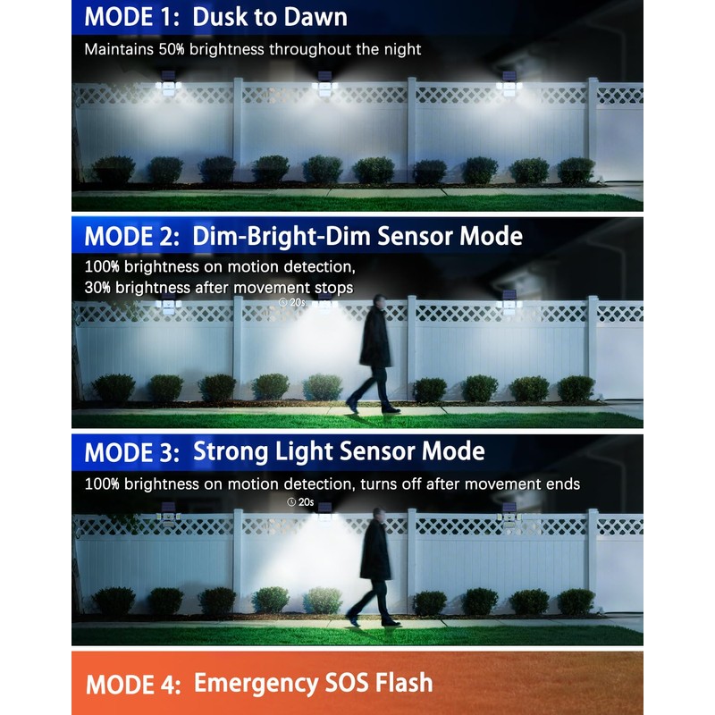 CLAONER Solar Outdoor Lights Motion Sensor 3500LM 288 LED Solar