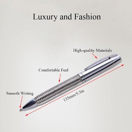 Metal Wire Braided Ballpoint Pen Business Signature Pen Gel Silver Pen Fills Beautiful Gift for Friends and Family