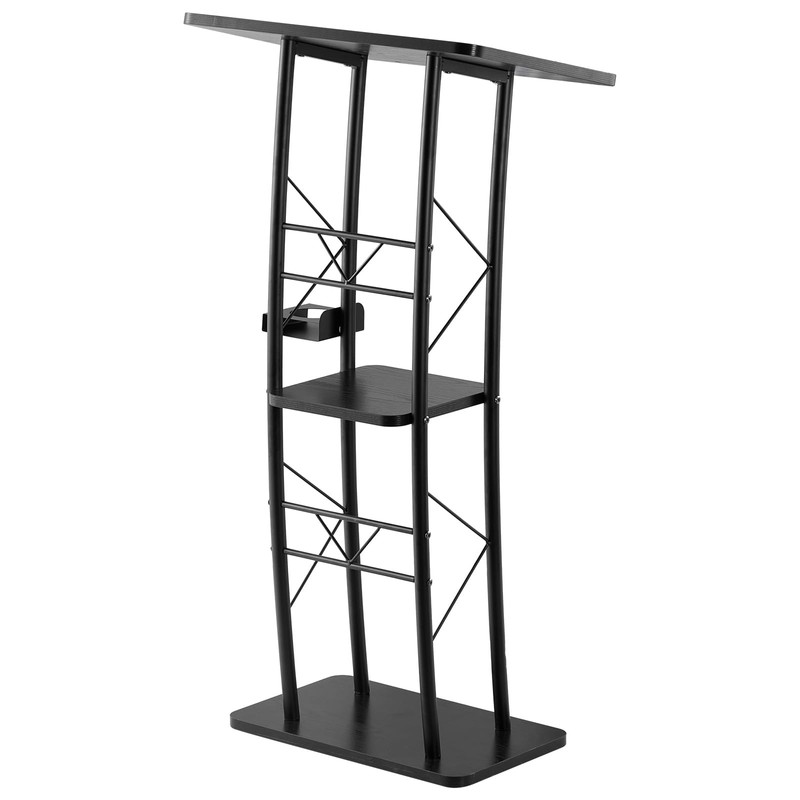 VEVOR Podium Stand, 47-Inch Metal Lectern, Curved Standing Podium with