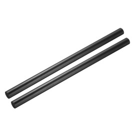 sourcing map Black Round ABS Plastic Rods 0.6-inch Diameter and 12-inch Length Rigid Insulation Opaque Plastic Rods for DIY Craft Model Making, 2 Pack