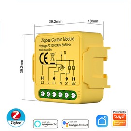 Tuya WIFI Intelligent Curtain Module Louver Switch Electric Motorized Curtain Roller Shutter Control Switch APP Remote Controls Compatible with Alexa and  Assistant for Voice Control Gateways Needed