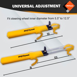 AV Steel Steering Wheel Lock, Universal Double Hook Car Theft Prevention Devices, Heavy Duty Steering Wheel Lock Anti-Theft Device with 3 Keys, Car Lock Steering Wheel for Cars Trucks Vans and SUVs