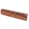 Govinda Wooden Coffin Incense Burner - 12" Sun Moon Star