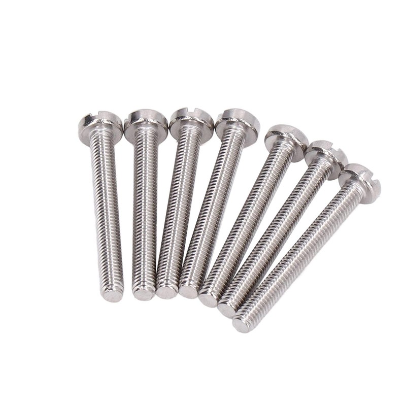 50Pcs Cheese Head Slot Screw A2-70 Stainless Steel, Flat Smooth