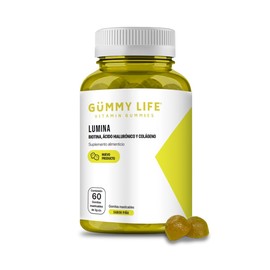 Gummy Life Lumina Gomitas con Colágeno Hidrolizado, Ácido Hialurónico, Biotina, Zinc, Vitamina E y D, 60 Gomitas, Veganas, Sin Gluten, Sabor Piña