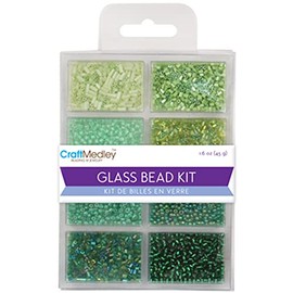 Glass Bead Kit for Jewelry Making - 8 Different Bead Colors - Going Green