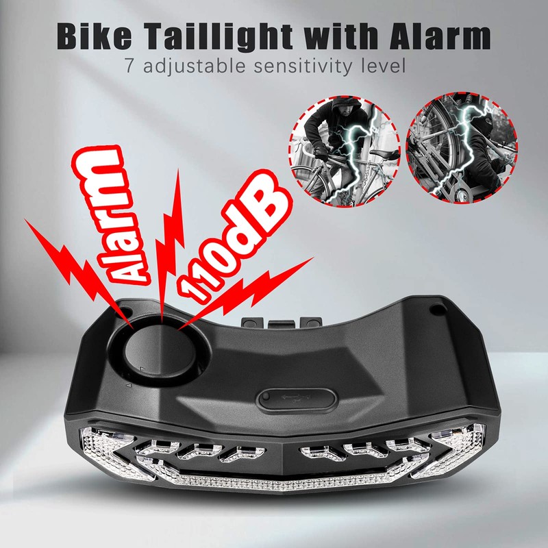 WSDCAM Smart Bike Tail Light with Turn Signals and Rear